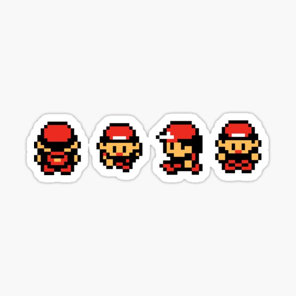 Vista previa del artículo con la obra «Red and Friends - Personaje de Gameboy - Arte de píxeles retro», diseñado y vendido por ItsRetro90s.