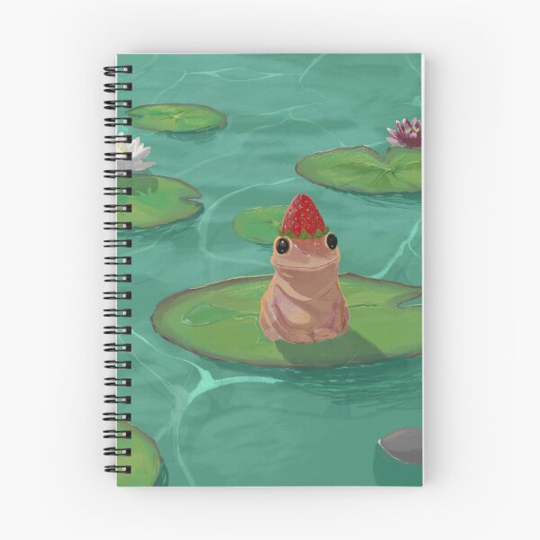 Item preview, Frog with Strawberry having fun in a lily pad designed and sold by EBREH.