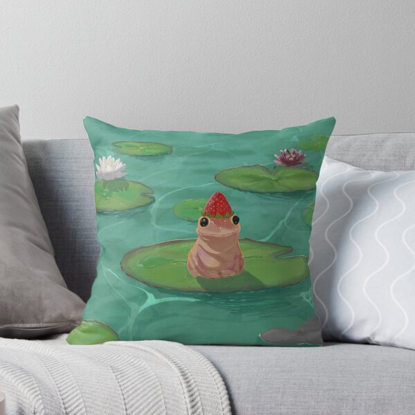 Item preview, Frog with Strawberry having fun in a lily pad designed and sold by EBREH.