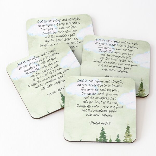 Item preview, Psalm 46:1-3 watercolor Bible verses designed and sold by GracefulGems.