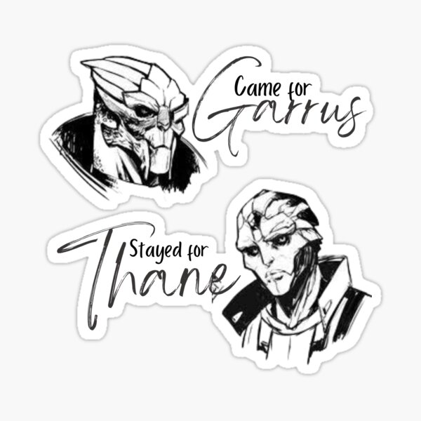 Vista previa del artículo con la obra «Vino por Garrus, se quedó por Thane», diseñado y vendido por CSDesignandGift.
