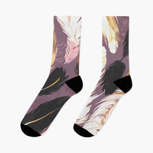 Artikelvorschau, Feathers - Lavender, coral, ivory, gold, black entworfen und verkauft von Highlandkings.