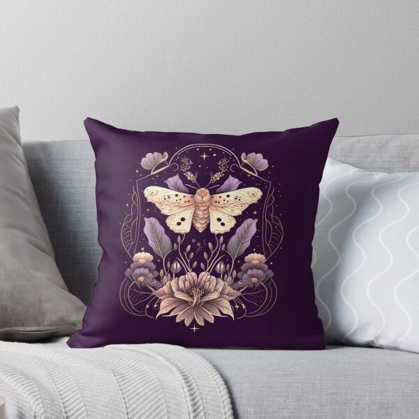 Item preview, Moth, flowers, feathers, gothic, nocturnal butterfly designed and sold by nitty-gritty.