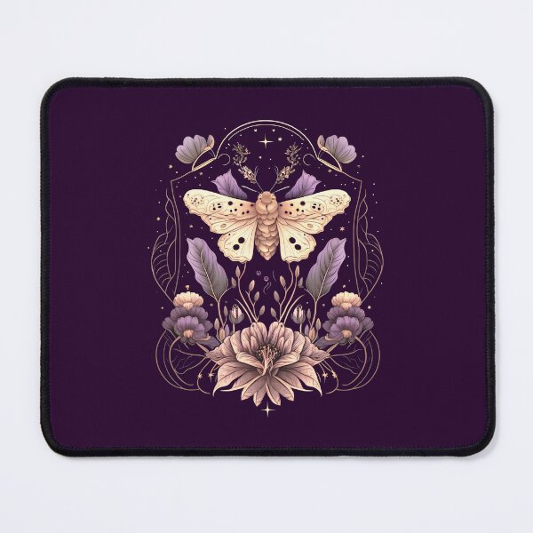 Item preview, Moth, flowers, feathers, gothic, nocturnal butterfly designed and sold by nitty-gritty.