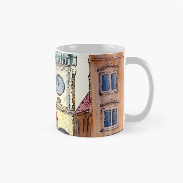 Item preview, Watercolor illustration of old Prague street with old colorful houses designed and sold by MaryWatercolor.
