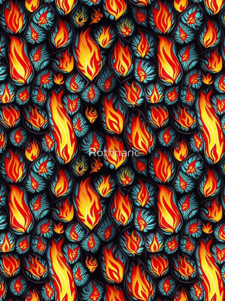 Thumbnail 5 von 5, A-Linien Kleid, Tribal fire pattern designt und verkauft von Rothnaric.