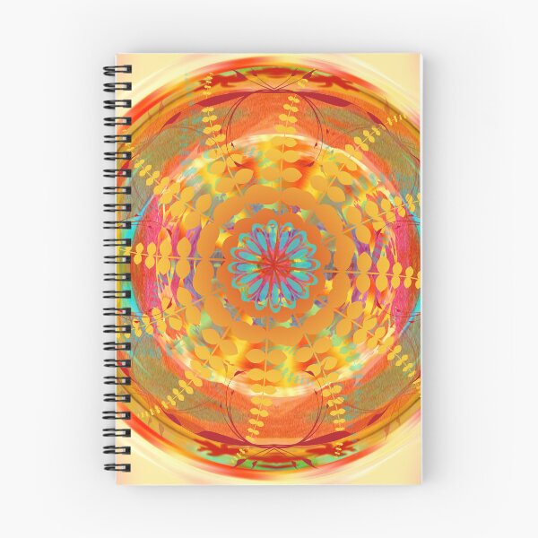 Item preview, Design Mandala Flower Circle Energy Wheel Foliage Orange and Green Colors designed and sold by InfinityDsigns.