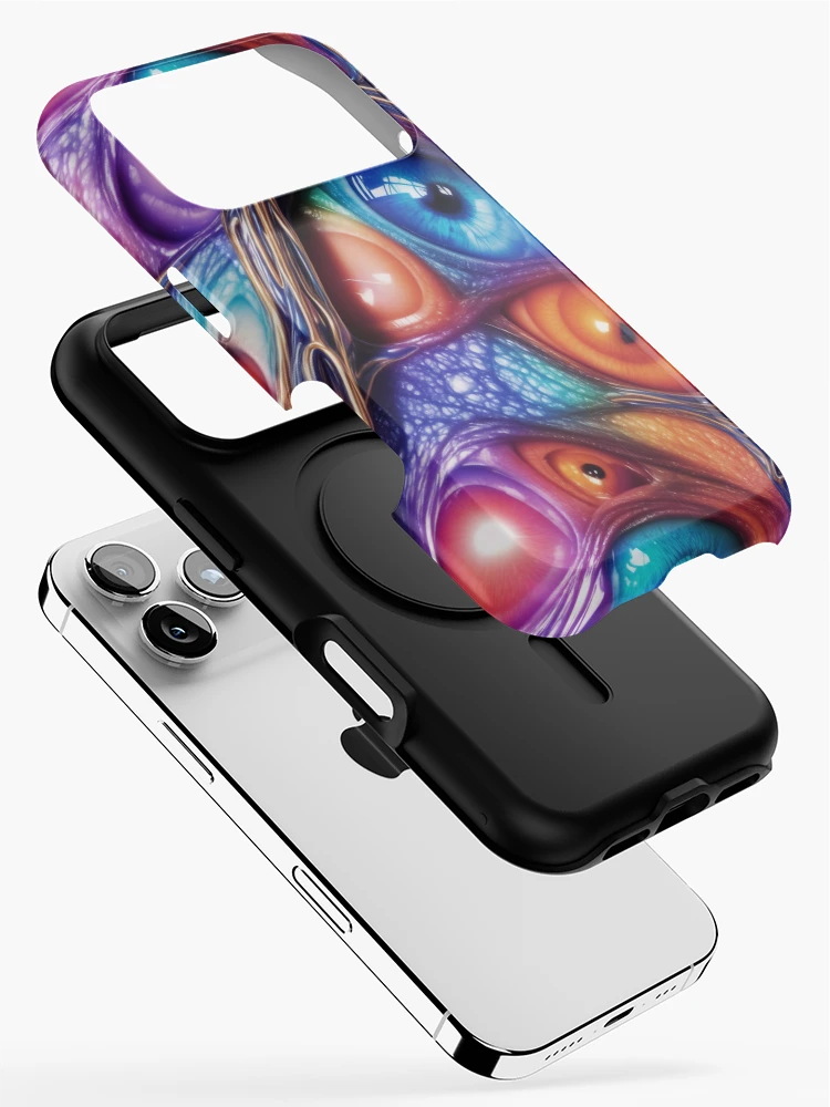 Aperçu 2 sur 4. Coque iPhone avec l'œuvre Wall of eyes pattern créée et vendue par Rothnaric.