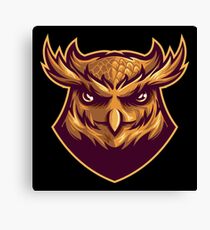 Owl Bird Animal Brutal Tattoo Style Graphic Art #68 Canvas Print