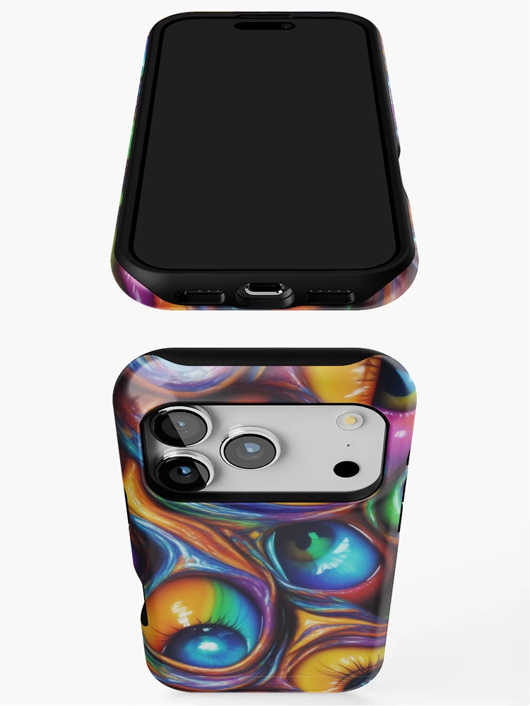 Thumbnail 3 of 4, iPhone Case, Abstract eyes pattern designed and sold by Rothnaric.