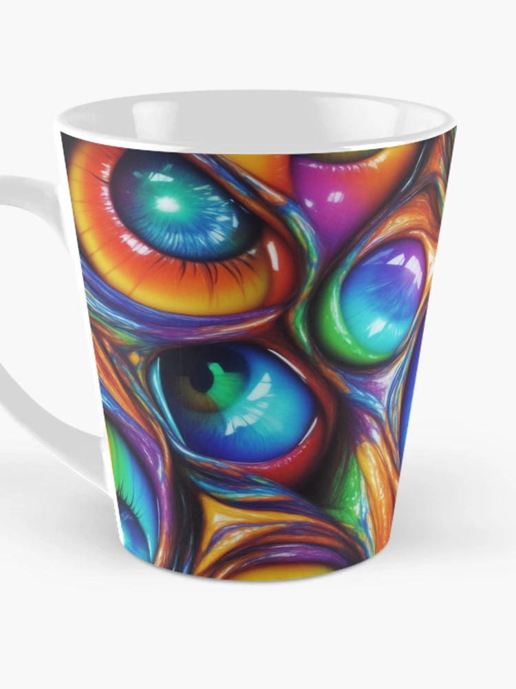 Thumbnail 3 of 4, Coffee Mug, Abstract eyes pattern designed and sold by Rothnaric.