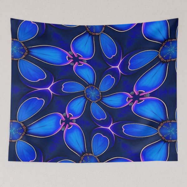 Item preview, Deep Blue Flower Pattern designed and sold by Patternflower.
