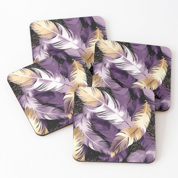 Artikelvorschau, Feathers - Lavender, eggplant, ivory, gold, silver entworfen und verkauft von Highlandkings.
