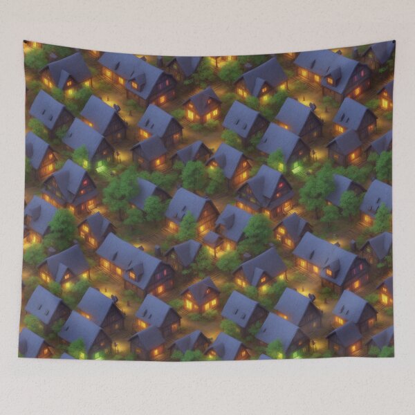 Item preview, Tranquil village pattern designed and sold by Rothnaric.