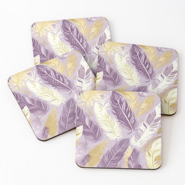 Artikelvorschau, Feathers - Lavender, eggplant, ivory, gold, silver 2 entworfen und verkauft von Highlandkings.