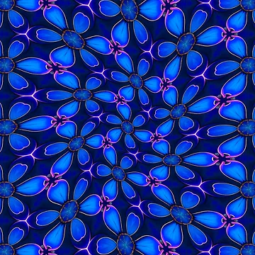 Artwork thumbnail, Deep Blue Flower Pattern by Patternflower