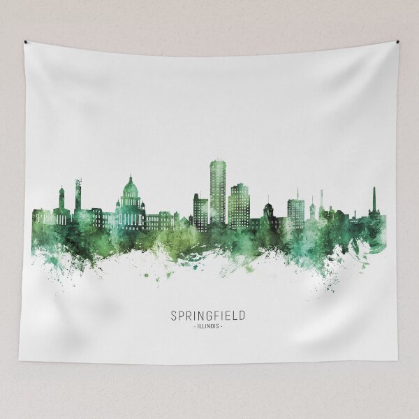 Artikelvorschau, Springfield Illinois Skyline entworfen und verkauft von ArtPrints.