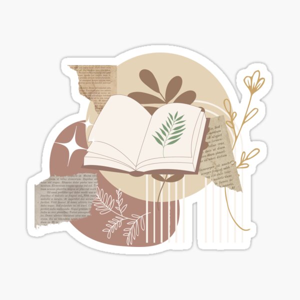 book aesthetic beige Sticker for Sale by Yukixdesign