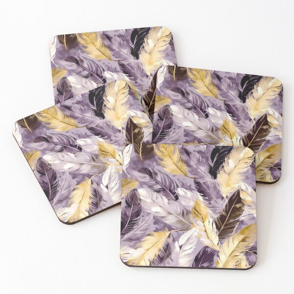 Artikelvorschau, Feathers - Lavender, eggplant, ivory, gold, silver 3 entworfen und verkauft von Highlandkings.