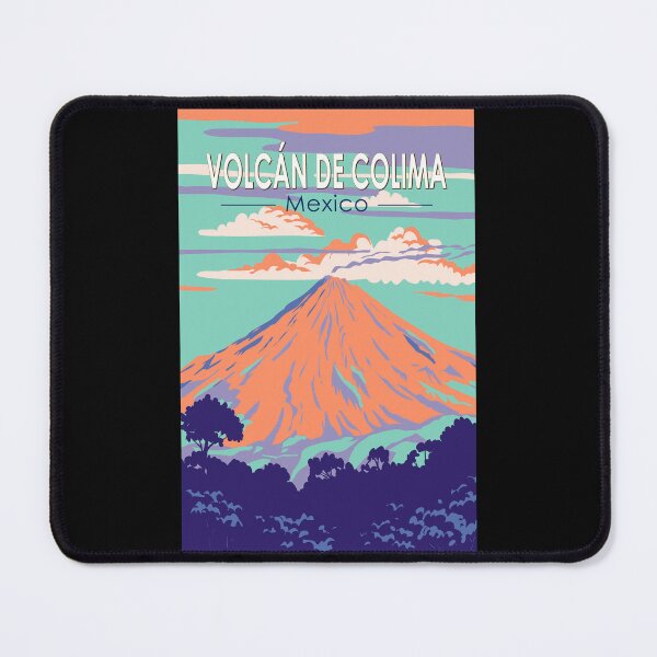 Aperçu de l'œuvre Volcan De Colima Mexique Voyage Art Vintage créée et vendue par KrisSidDesigns.