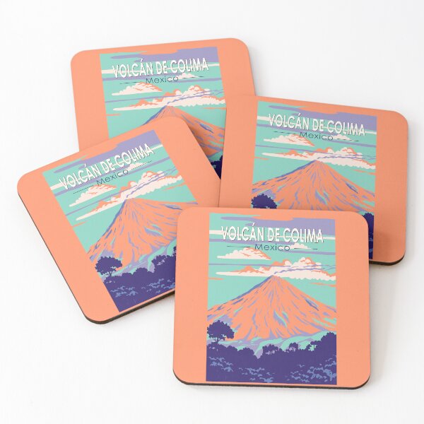 Item preview, Volcan De Colima Mexico Travel Art Vintage designed and sold by KrisSidDesigns.