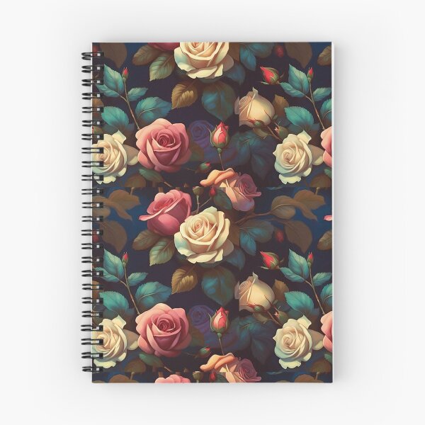 Item preview, Esplendor floral de ensueño: ¡rosas pintadas al óleo en un elegante patrón vintage! designed and sold by AkraidaxDesign.