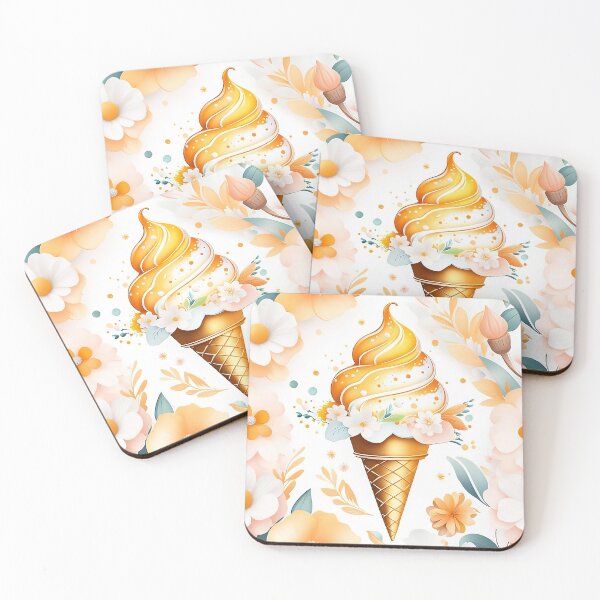 Item preview, golden ice cream summer with roses  designed and sold by Five Seventy Five.