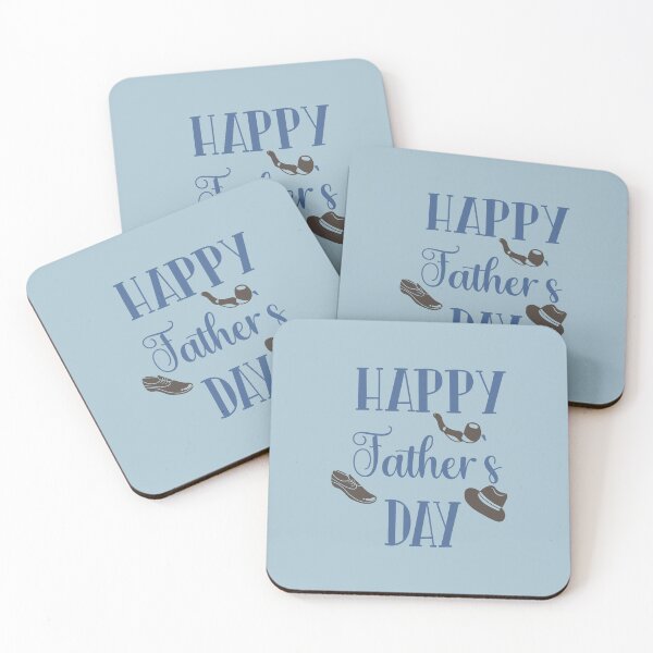 Item preview, Happy Fathers Day - elegant pastel blue and brown colors designed and sold by EmeraldeaArt.