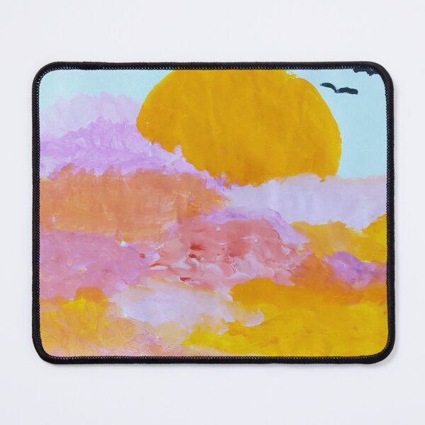 Item preview, Radiant Horizon: Oil Painting of Sunset with Pink and Orange Clouds designed and sold by omryjs.