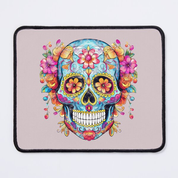 Item preview, Beautiful sugar skull, Mexican skull, flowers, Dia de los muertos, distressed designed and sold by nitty-gritty.