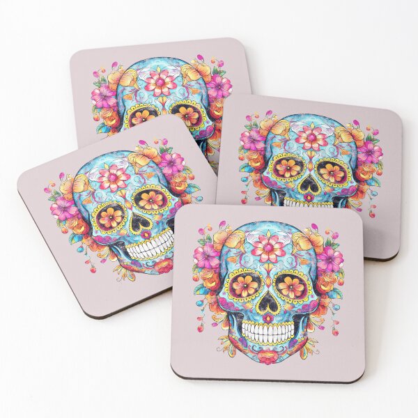 Item preview, Beautiful sugar skull, Mexican skull, flowers, Dia de los muertos, distressed designed and sold by nitty-gritty.