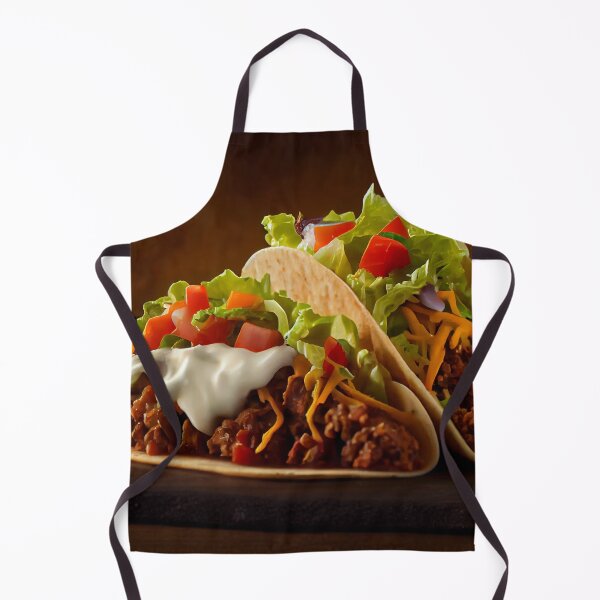Item preview, taco on wooden table with sauce generative designed and sold by TheVIP.