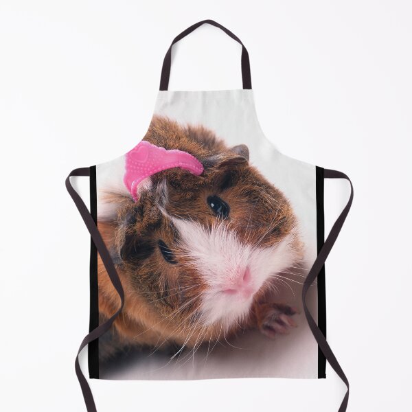 Item preview, Brown and white guinea pig wearing a pink plastic tiara designed and sold by bailey-cooper.