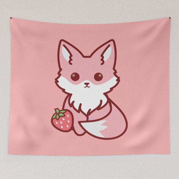Item preview, Cute strawberry fox designed and sold by SunMoonMilk.