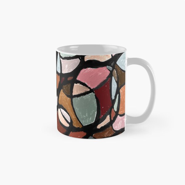 Item preview, Oil Pastels Stained Glass Inspired Neutral Abstract Geometric designed and sold by hopecope.