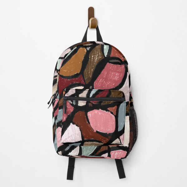 Item preview, Oil Pastels Stained Glass Inspired Neutral Abstract Geometric designed and sold by hopecope.