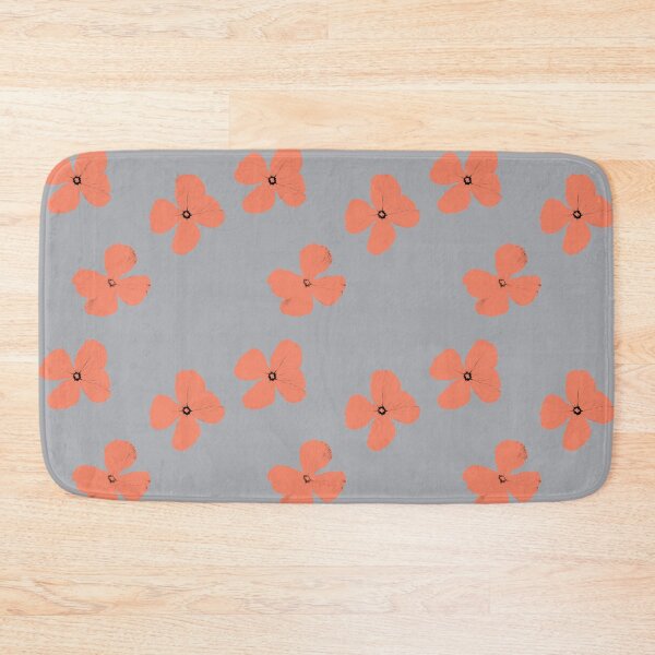 Item preview, Gray coral orange flowers pattern designed and sold by joymikim.