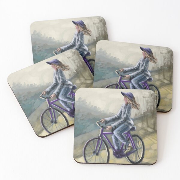 Item preview, Violet On Her Bicycle designed and sold by TheArtCave.