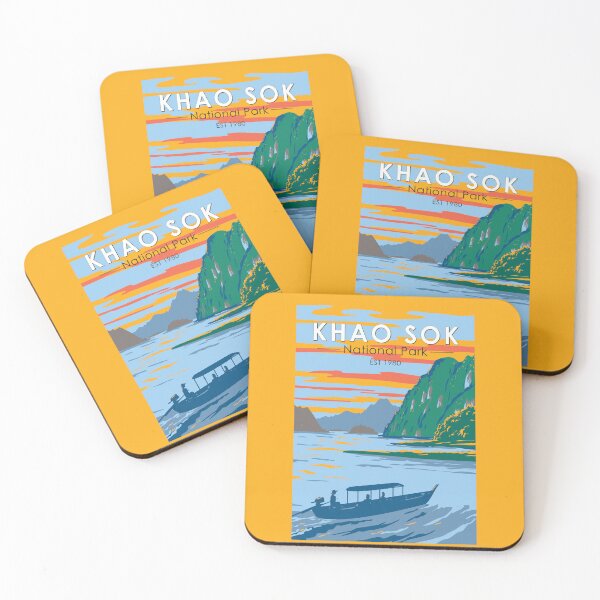 Item preview, Khao Sok National Park Thailand Travel Art Vintage designed and sold by KrisSidDesigns.