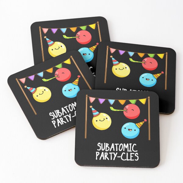Item preview, Sub Atomic Party-cles Funny Science Puns (Dark BG) designed and sold by punnybone.