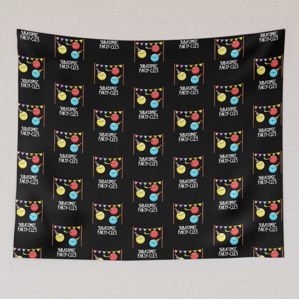 Item preview, Sub Atomic Party-cles Funny Science Puns (Dark BG) designed and sold by punnybone.