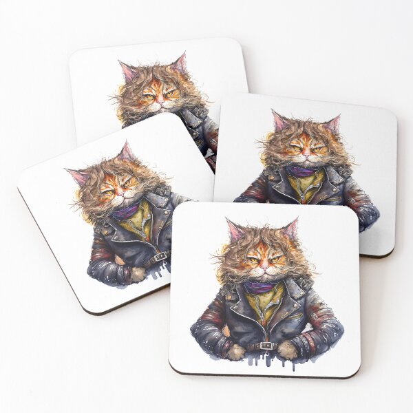 Item preview, Cool Cat, Leather-wearing Biker Cat, Born to be Wildcat designed and sold by MoonFoxDesign.