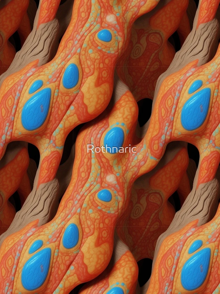 Thumbnail 3 of 3, Scarf, Painted Cave pattern designed and sold by Rothnaric.