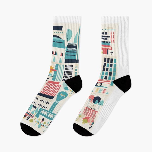 Item preview, Modernist Buildings - 1950s Style Print designed and sold by QuestingCloset.