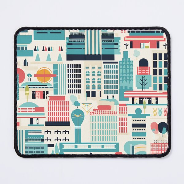 Item preview, Modernist Buildings - 1950s Style Print designed and sold by QuestingCloset.