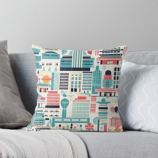Item preview, Modernist Buildings - 1950s Style Print designed and sold by QuestingCloset.