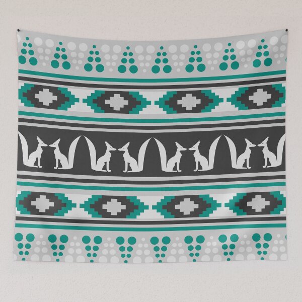 Item preview, Ethnic pattern with foxes designed and sold by cocodes.