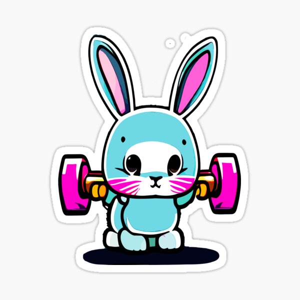 Buff Bunny with logo | Sticker