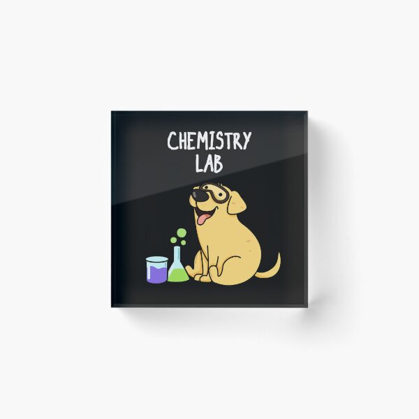 Item preview, Chemistry Lab Funny Labrador Dog Puns (Dark BG) designed and sold by punnybone.
