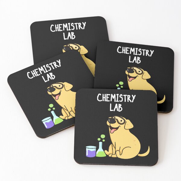 Item preview, Chemistry Lab Funny Labrador Dog Puns (Dark BG) designed and sold by punnybone.